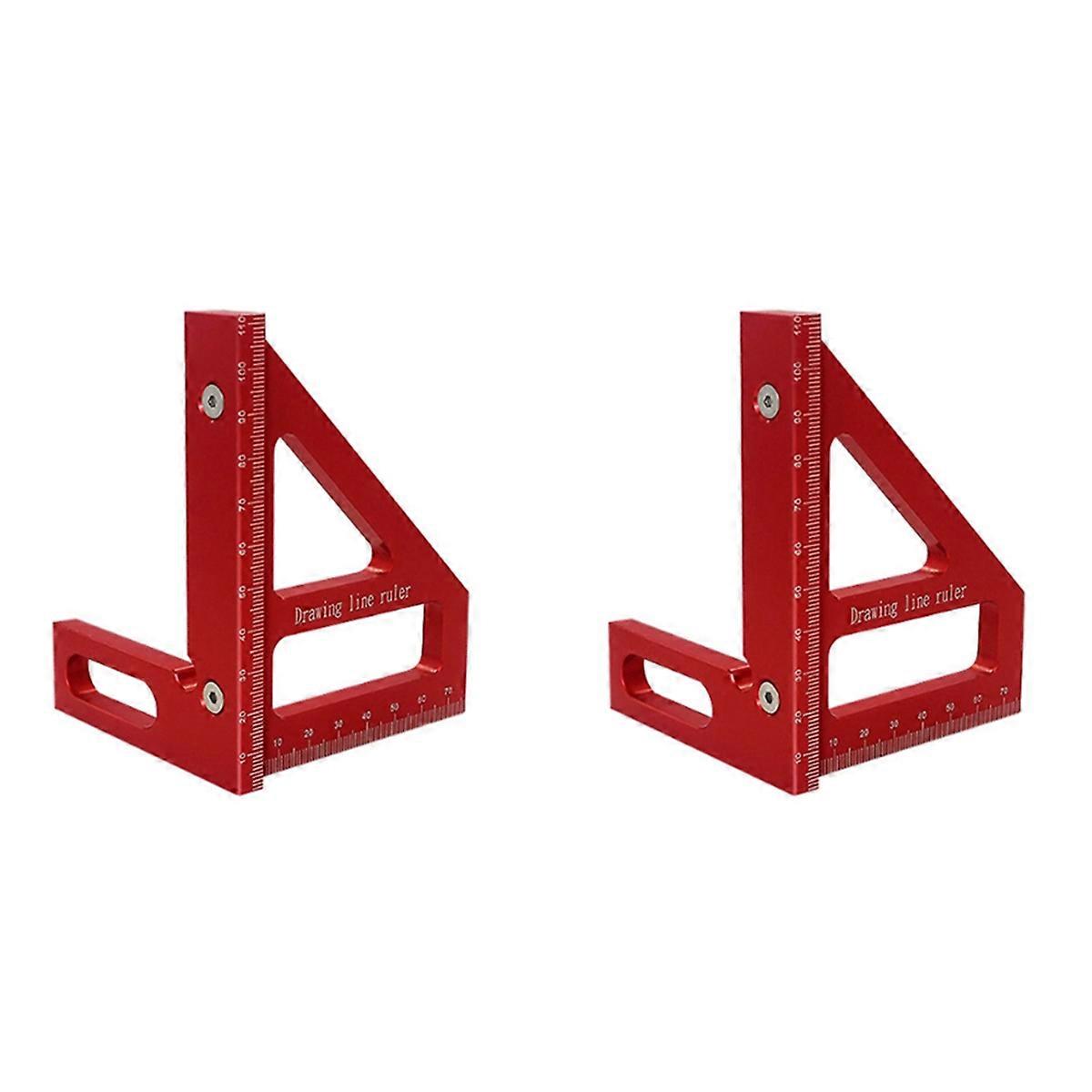 2X Woodworking Square Protractor Aluminum Alloy Miter Triangle Ruler Layout Measuring Tool for Carpe