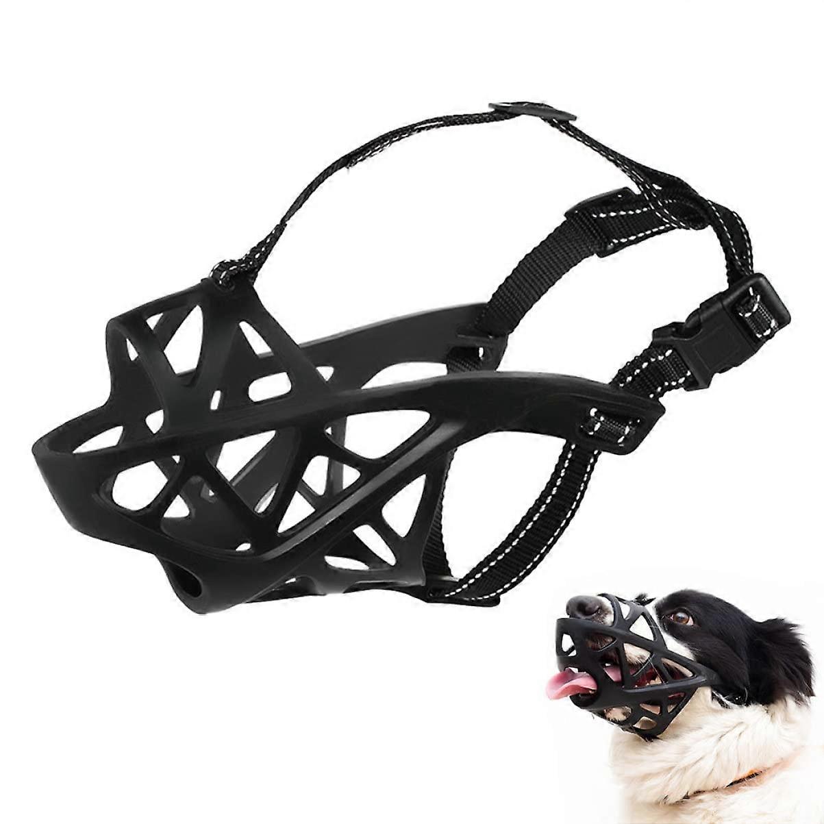 Adjustable TPR Dog Muzzle, Breathable Muzzle for Barking Protection, Safe and Durable for Training