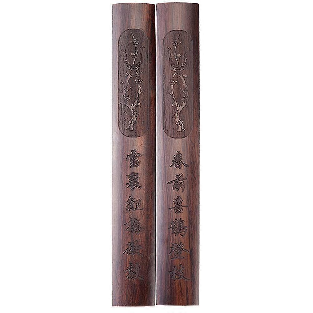 Chinese Calligraphy Paperweight Wooden, 1 Pair 30cm Calligraphy Creative Student Writing Brush Chinese Painting Wood Paperweight