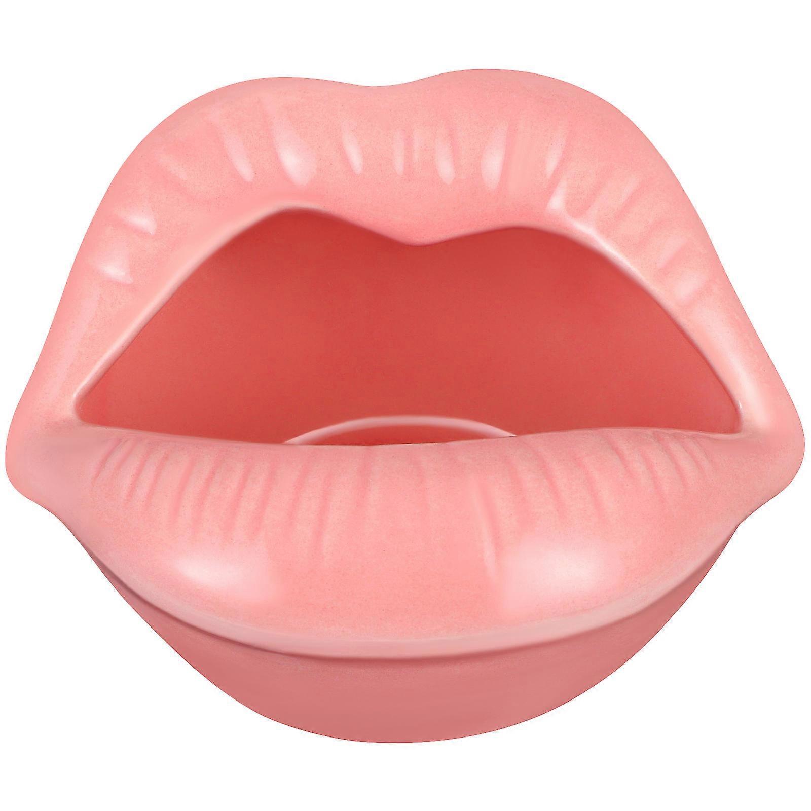 Unique Creative Lip-Shaped Ashtray Tray For Dining Table And Room Use Featuring Ash Collection Function 1Pack