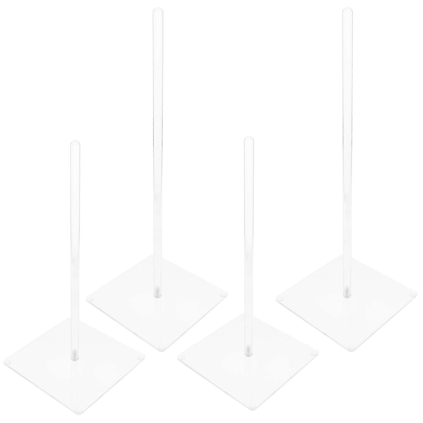 Transparent Donut Display Holder For Special Events And Reunions With Sturdy Base And Rectangular Shape 4Pcs