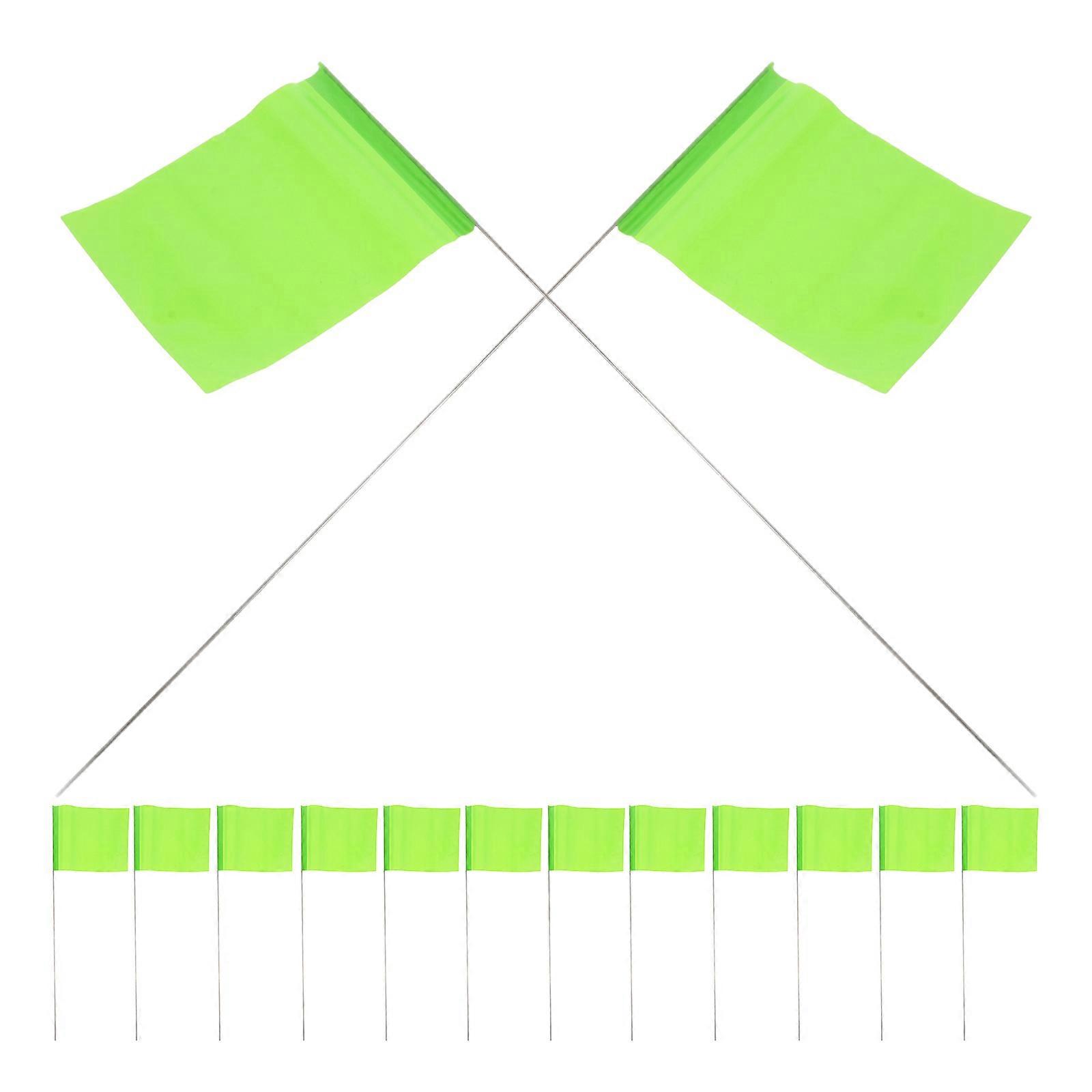 50Pcs Polyester Marking Flags For Lawn Boundary Marking Outdoor Use Light Green Durable Flags