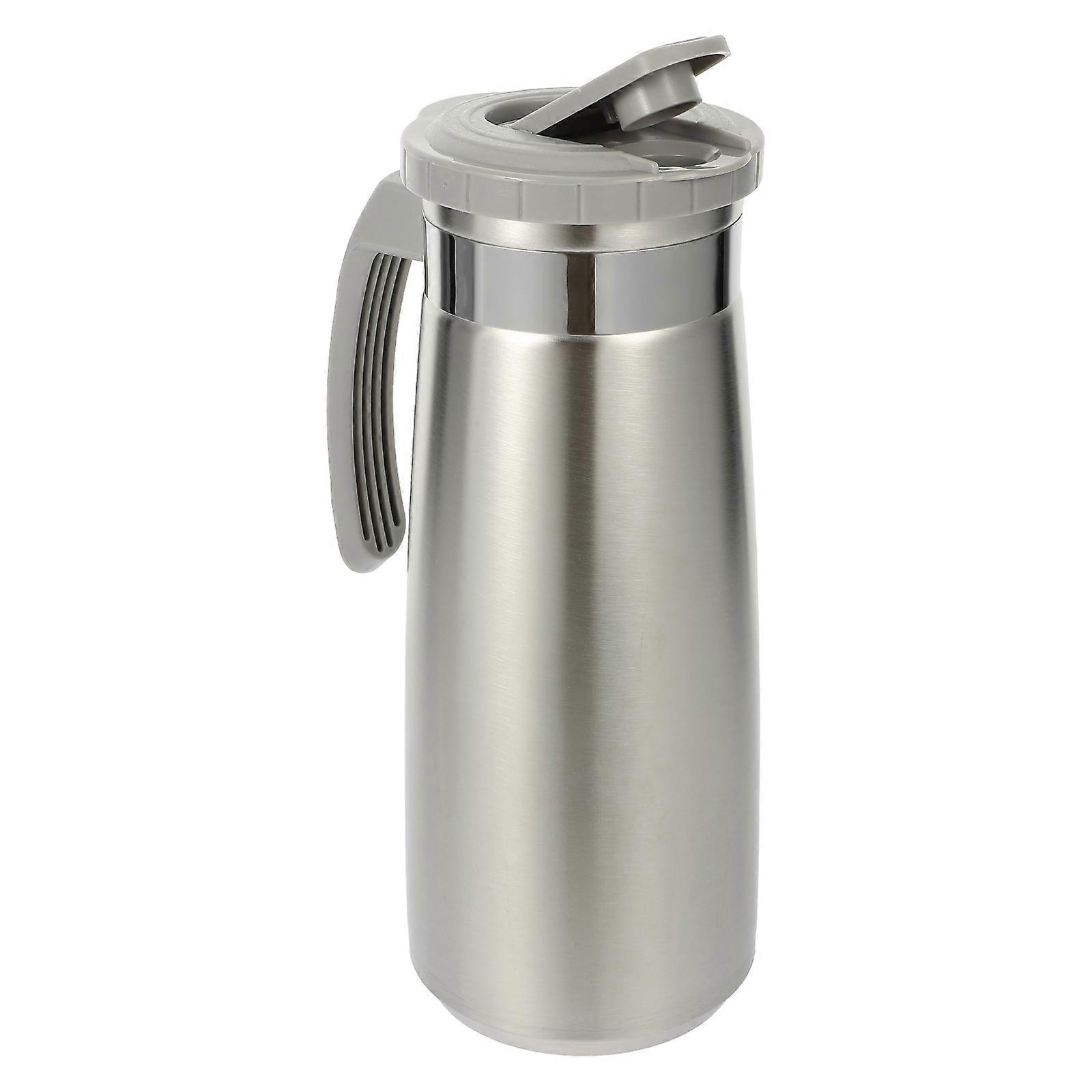 Beverage Dispenser Stainless Steel Water Pitcher With Leak-Proof Lid For Home Use Sleek Minimalist Design 1Pcs
