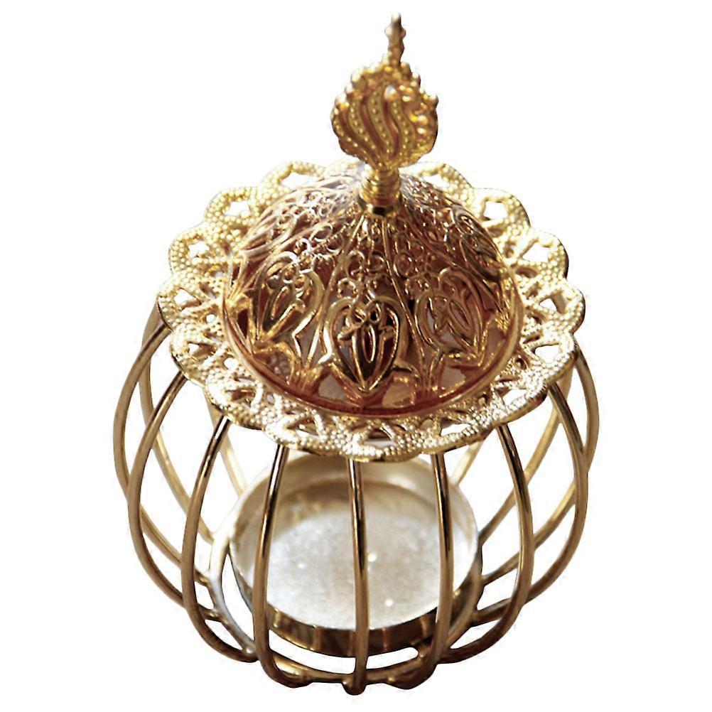 Golden Iron Incense Burner with Zine Alloy for at Home Lightweight and 4 7 inch