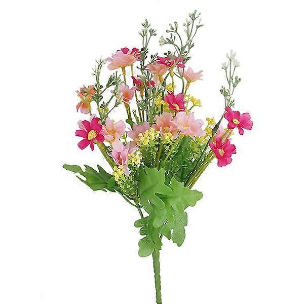 Artificial Cineraria Flower Bouquet for Home Office Decoration Made of Plastic Silk Multi Color 33cm