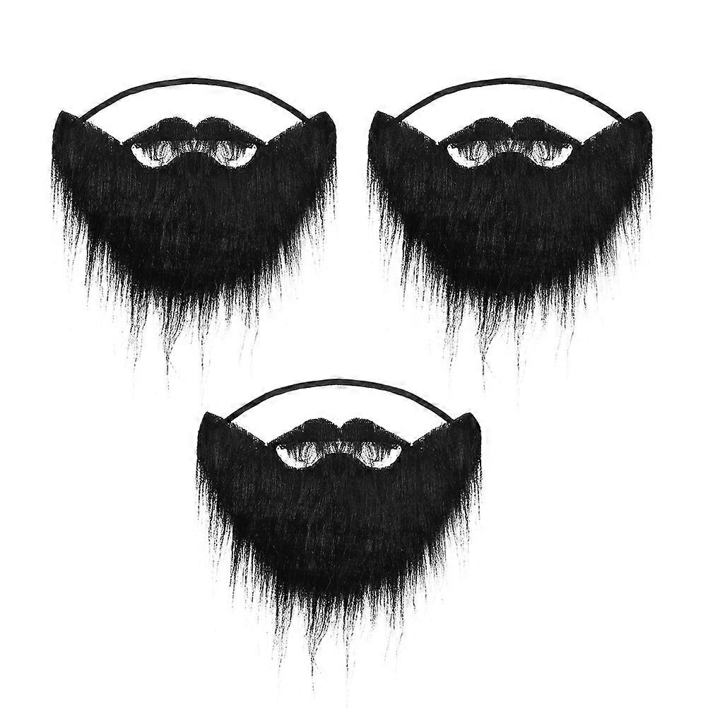Pirate Party Props Featuring Black Artificial Beard For Themed Events 3Pcs
