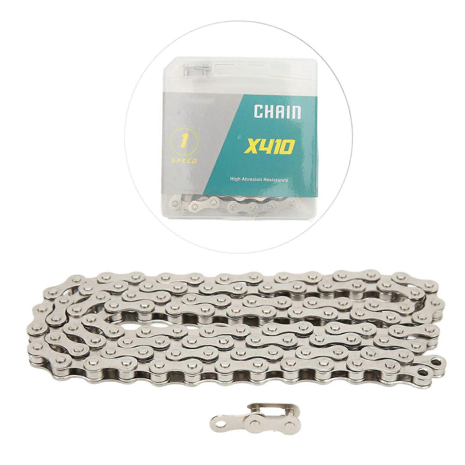Bike Chain 1S Speed Mountain Road Cycling Chain Single Speed Replacement Chain Silver
