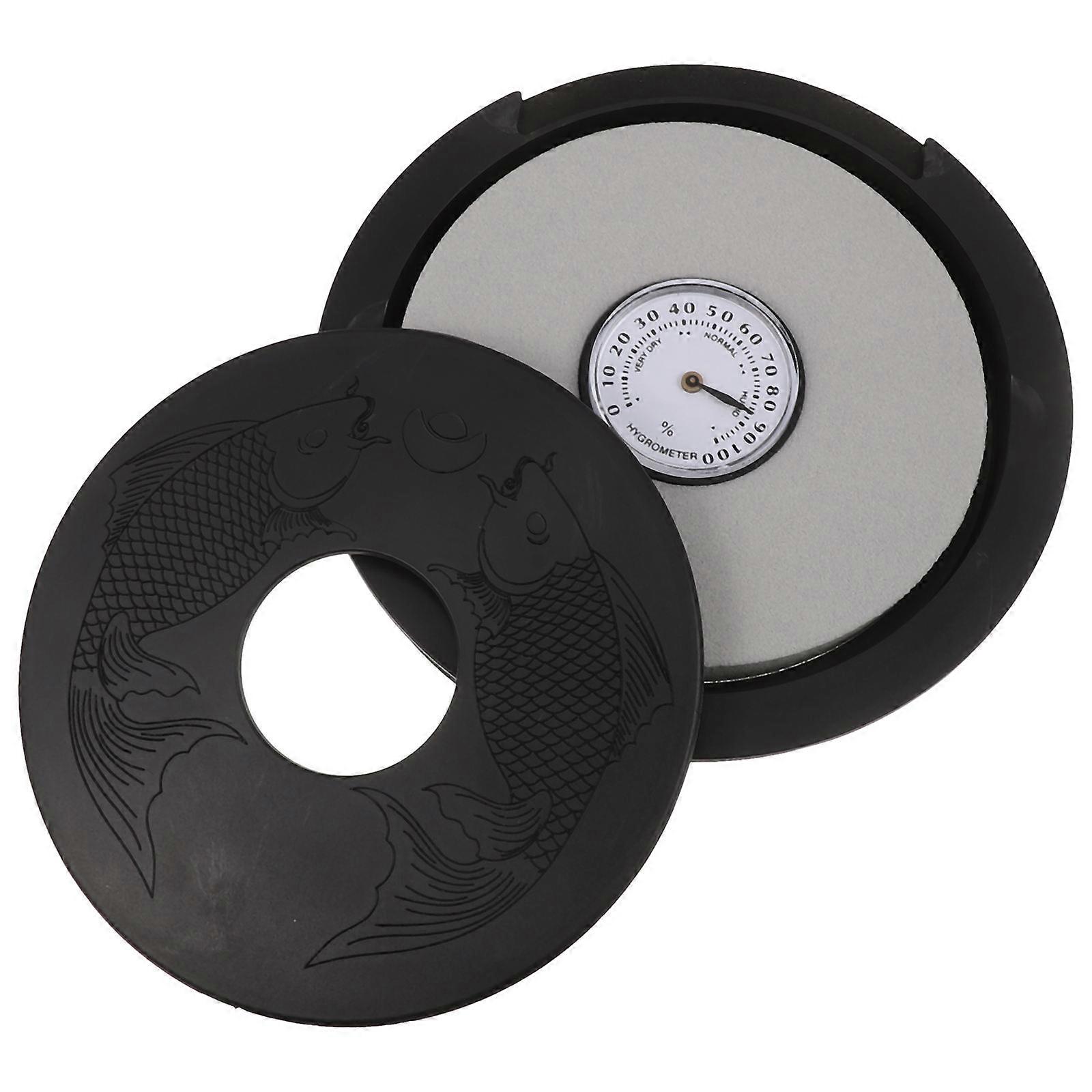 Guitar Humidifier with Hygrometer for Acoustic Guitar Sound Hole ABS Black Maintains Proper Humidity Levels 3.5" .5"