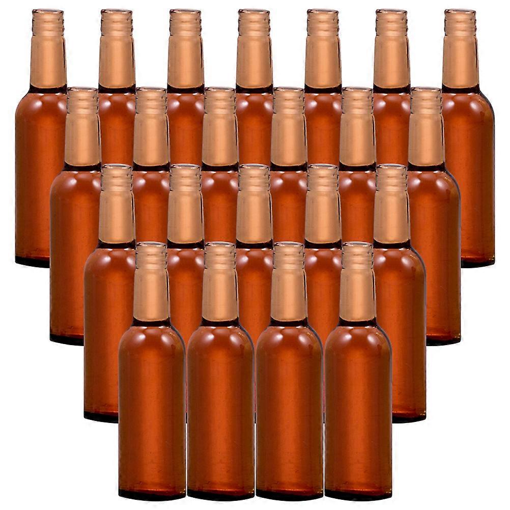 24 Pieces Realistic Coffee Resin Mini Beer Bottles for Doll House Decor Small Size