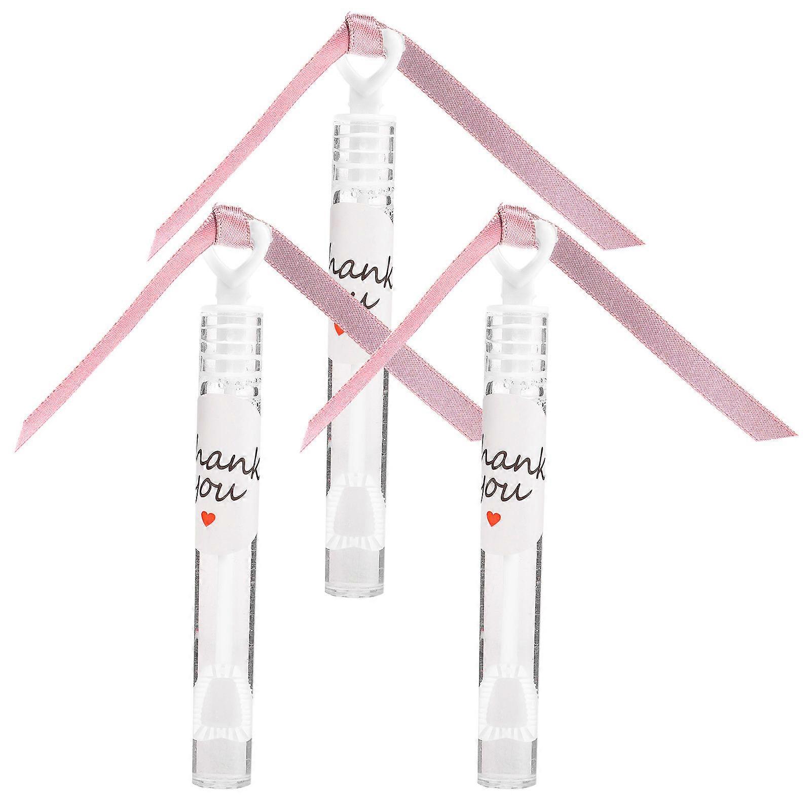 Bubble Making 3Pcs Decorative Bubble Wands Wedding Accessories Heart Design Pink Plastic for Celebratory Parties