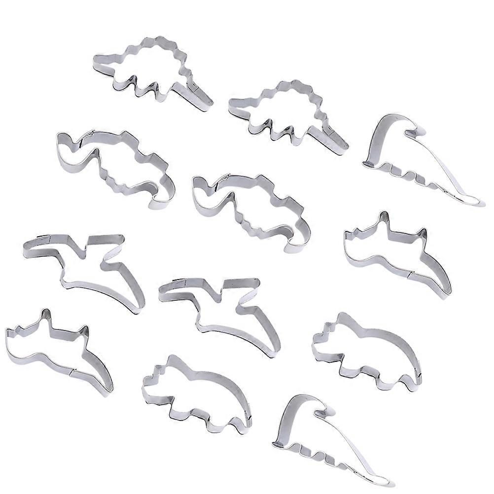 Dinosaur Shaped Cake Mold Stainless Steel for Baking 2Sets for Kitchen Use