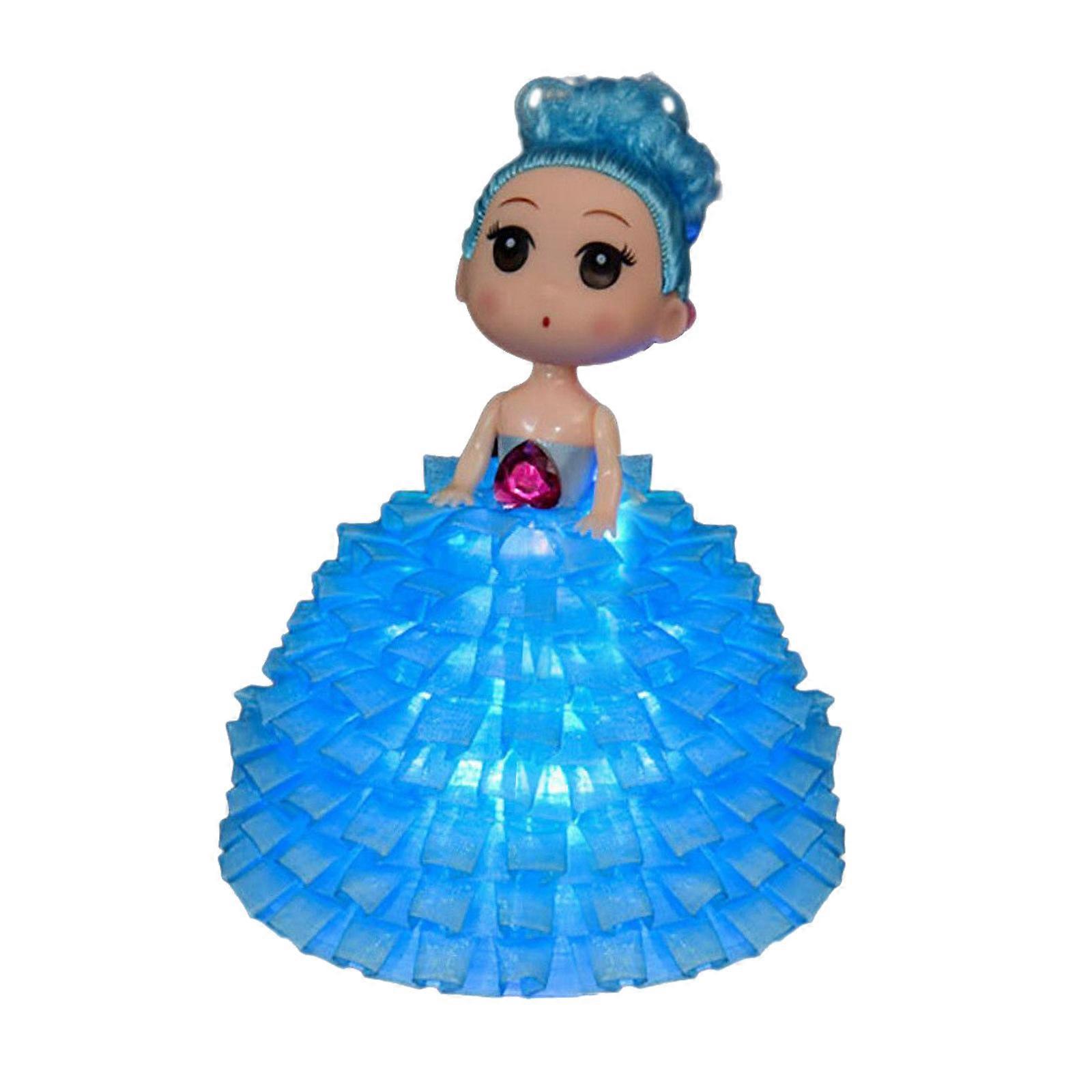 1 sød lysende dukke LED-natlys med bløde belysningsgaver til piger til fødselsdage og jul