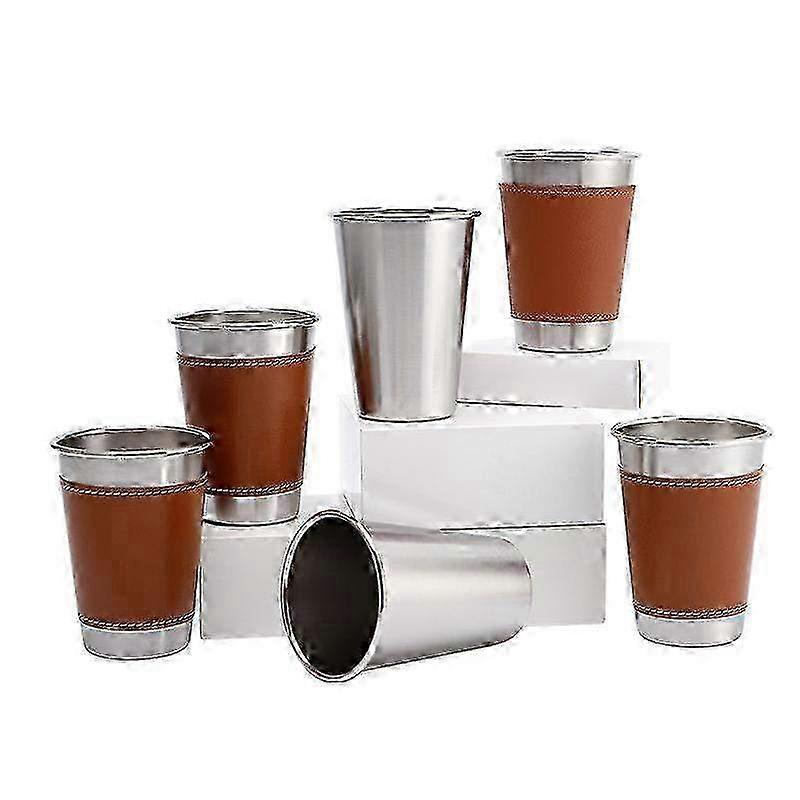 Pacote com 4 Copos de Aço Inoxidável com Mangas - Garrafas de Água de Metal de 300ml para Bebidas Quentes e Frias, Leve e Durável