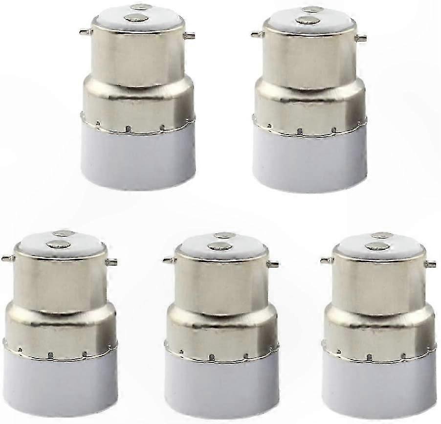 5-Pack B22 to E14 Adapter Converter for Lamp Holders Standard Socket Transition Solution