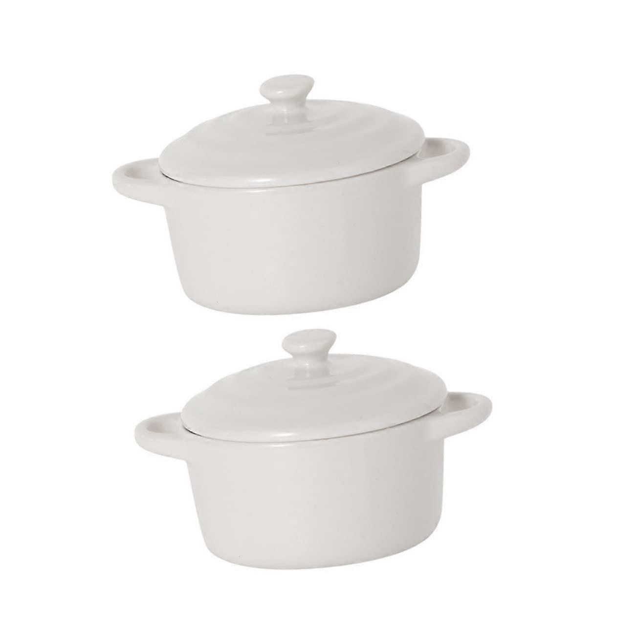 Microwavesafe ceramic pots, 230 ml, soup bowls with lid, multifunctional