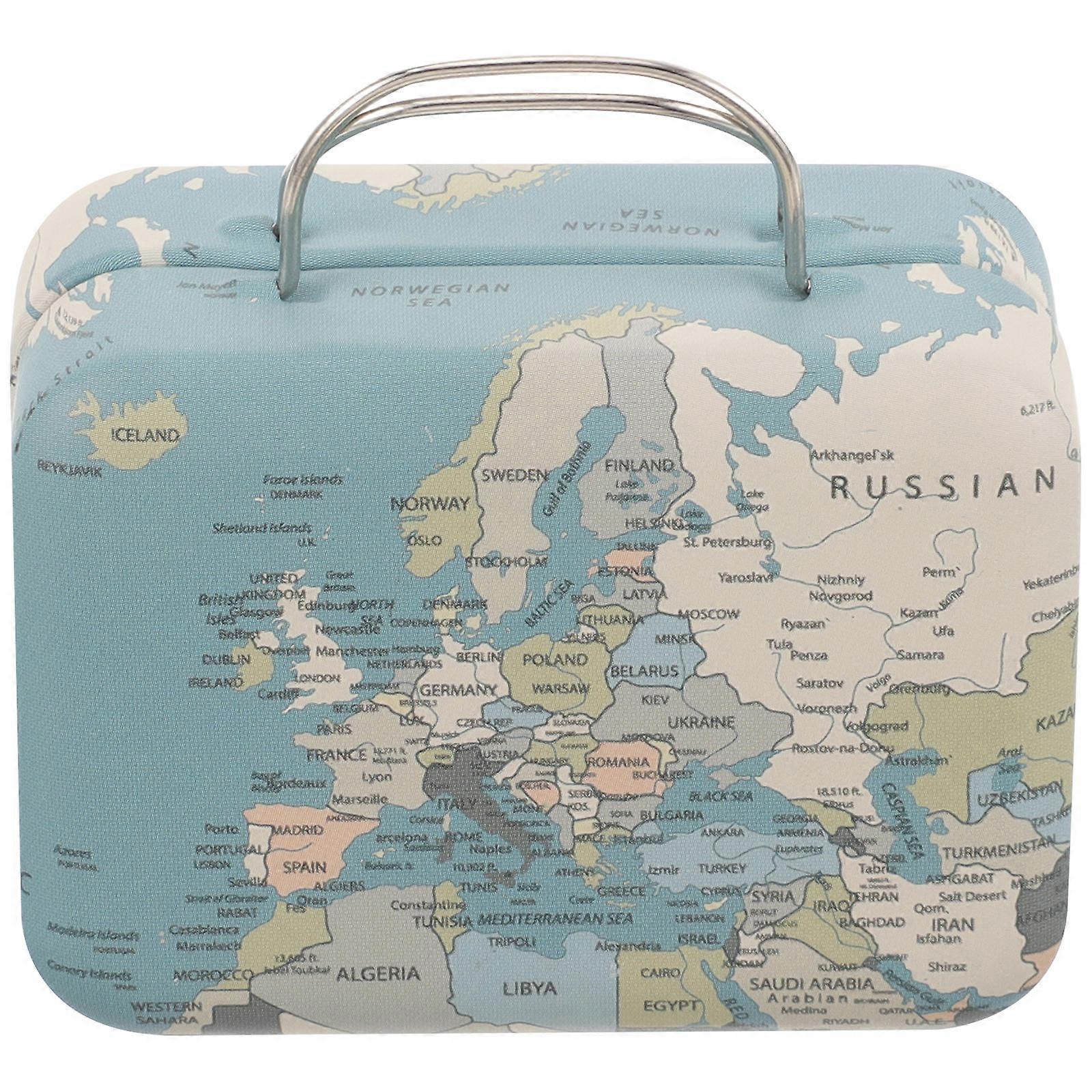 Retro Compact Suitcase Jewelry Storage Case with Handle for Travel and Decoration Eyelash and Makeup Organizer