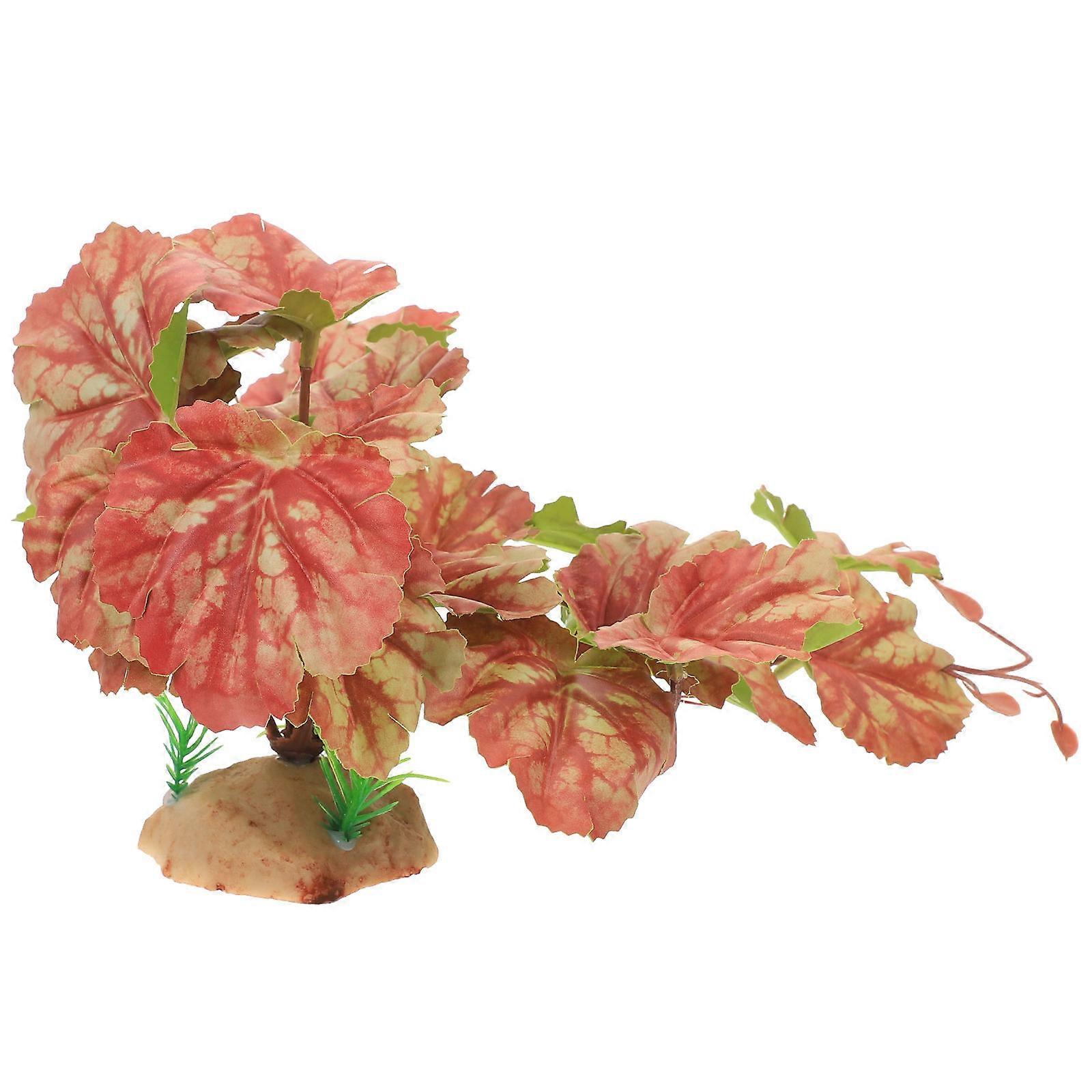 Lifelike Artificial Plant Ornament for Reptile Tanks & Aquariums – Durable Faux Decoration with Base for Lizards, Snakes, and Tortoises to Enhance