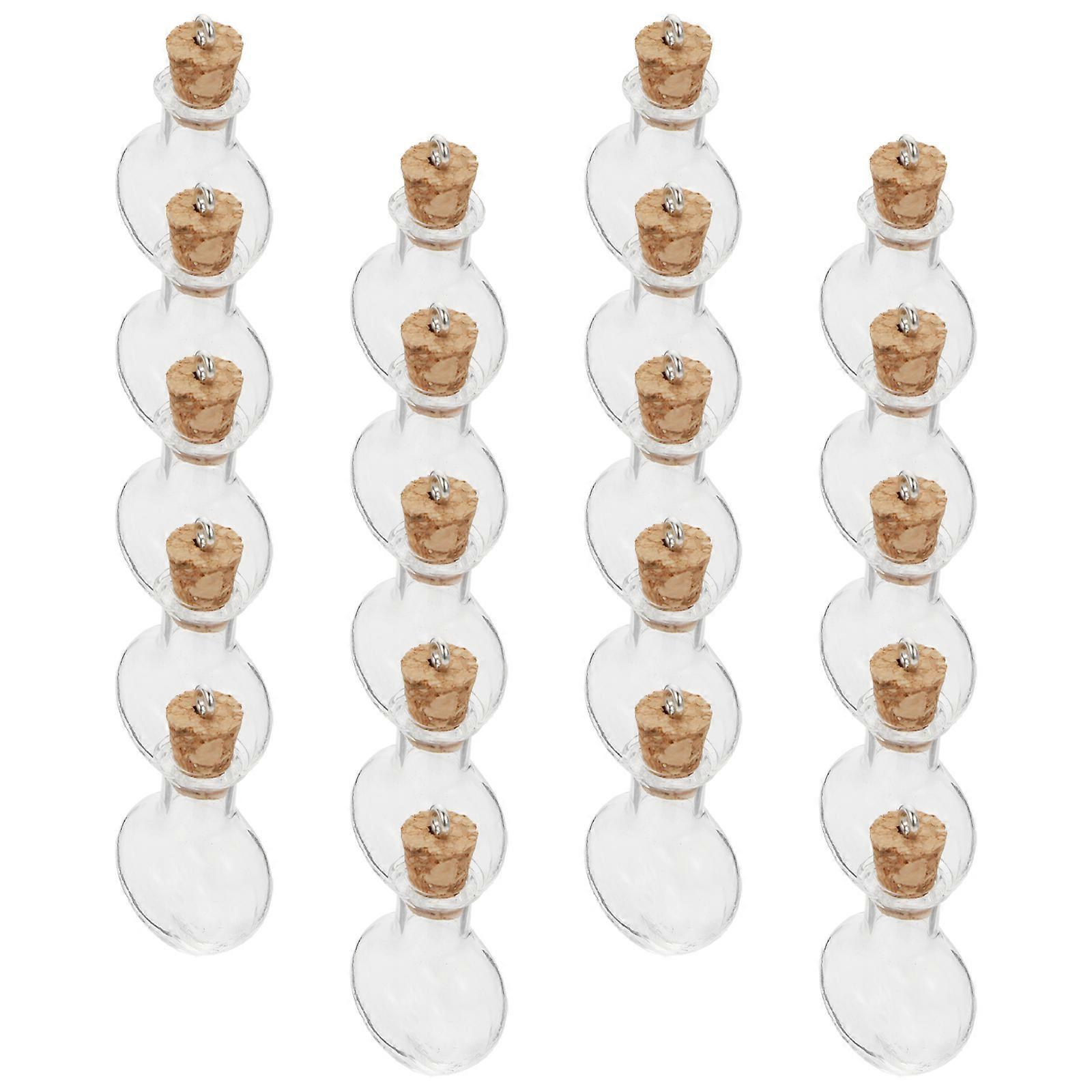 20Pcs Small Glass Bottles for Decor Clear Craft Jars with Cork DIY Wish Vials