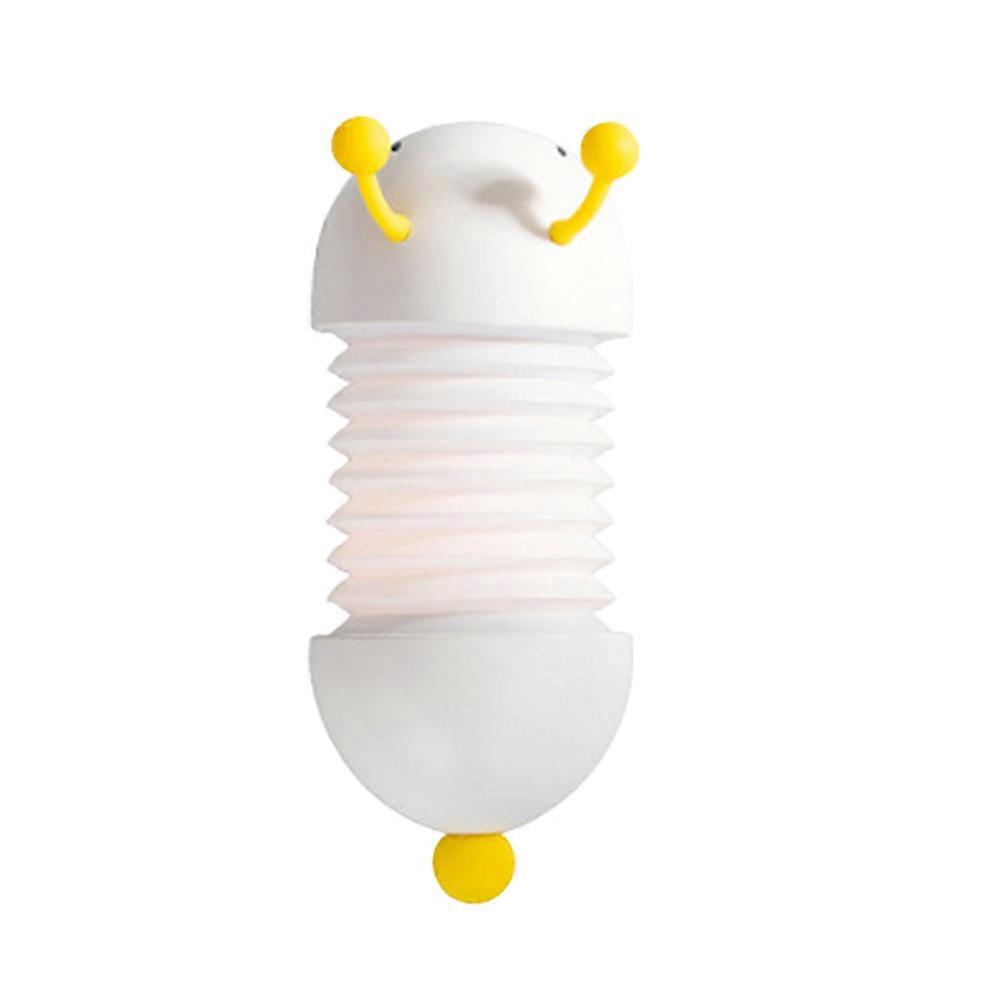 Caterpillar LED Night Light with Silicone Material Foldable Magnetic Design for Baby Nursery White Color
