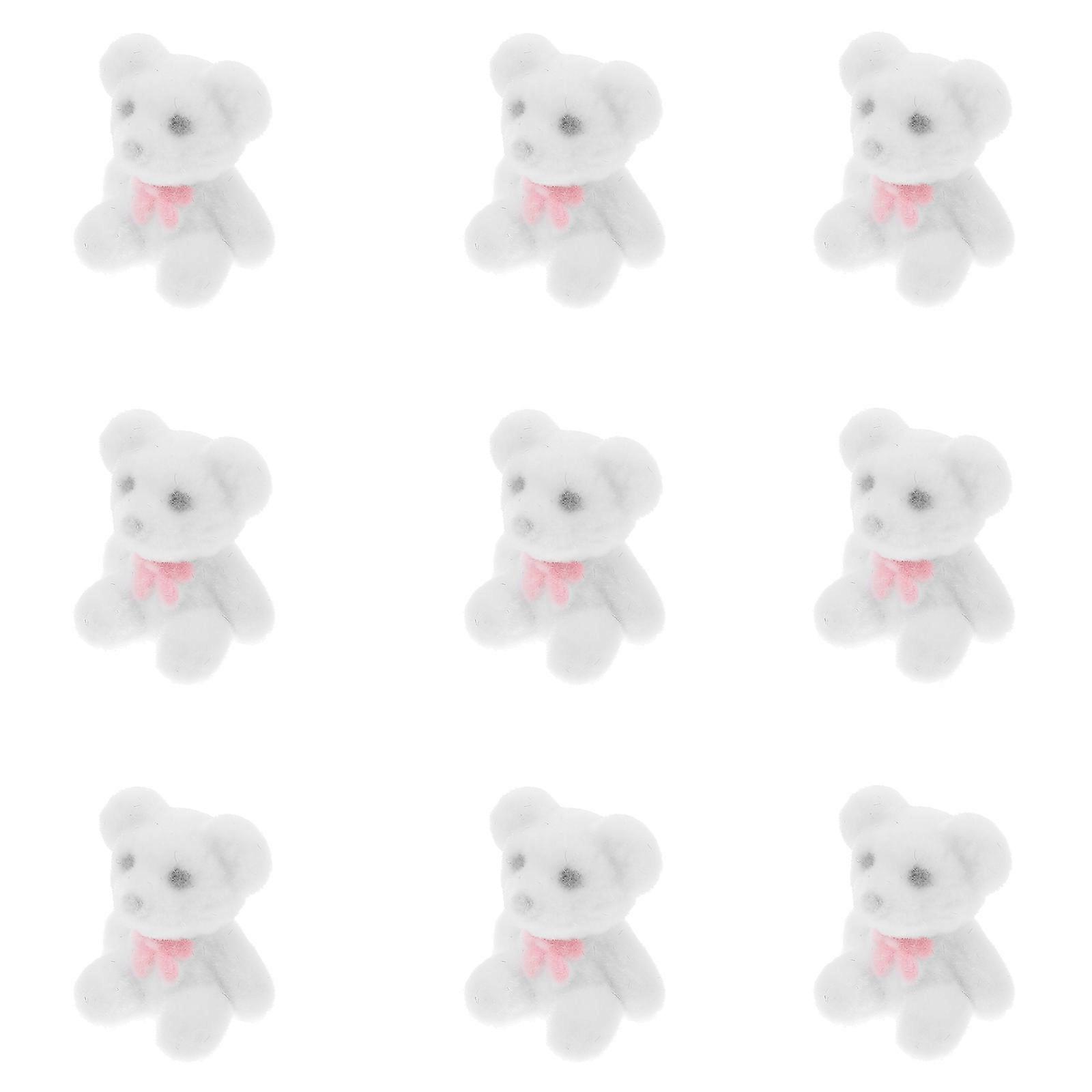Mini Plush Bears Flocked Bear Figurines for Wedding Party 10Pcs Decorations