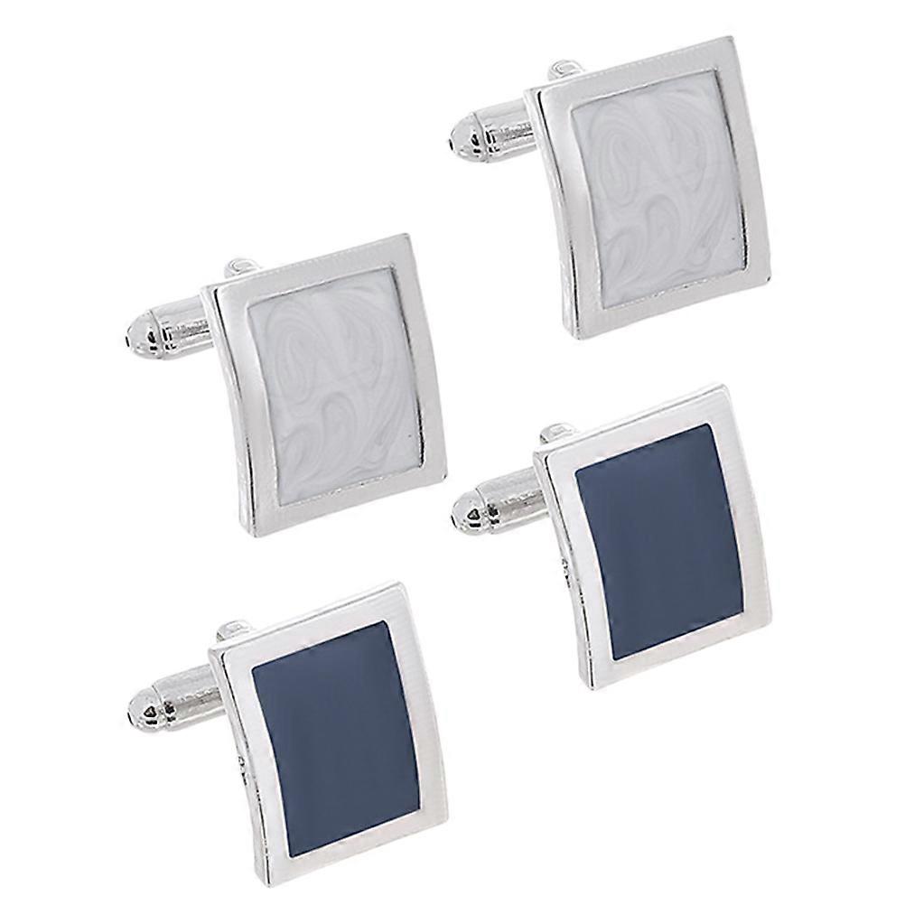 Alloy Cufflinks for Men Fashionable Decorations Suitable for Any Formal Occasions 2 Pairs