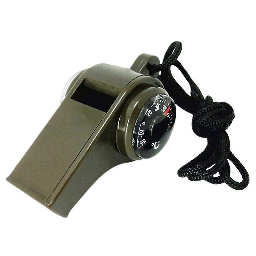 Hemoton Outdoor 3 in 1 Portable Compass Thermometer Whistle for Survival