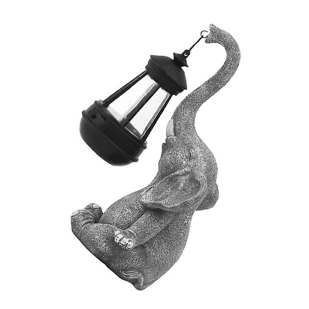 Elephant Statue for Garden Decor Made from Durable Resin and Plastic in Grey Color for Patio Landscaping 8.5 Inches