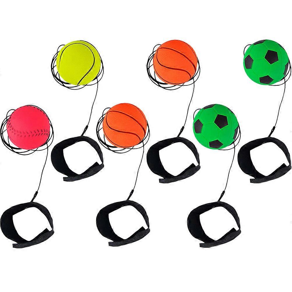 Wrist Exercise Balls Rubber Sports Toys For Kids Adults Boring Situations Assorted Color 6Pcs