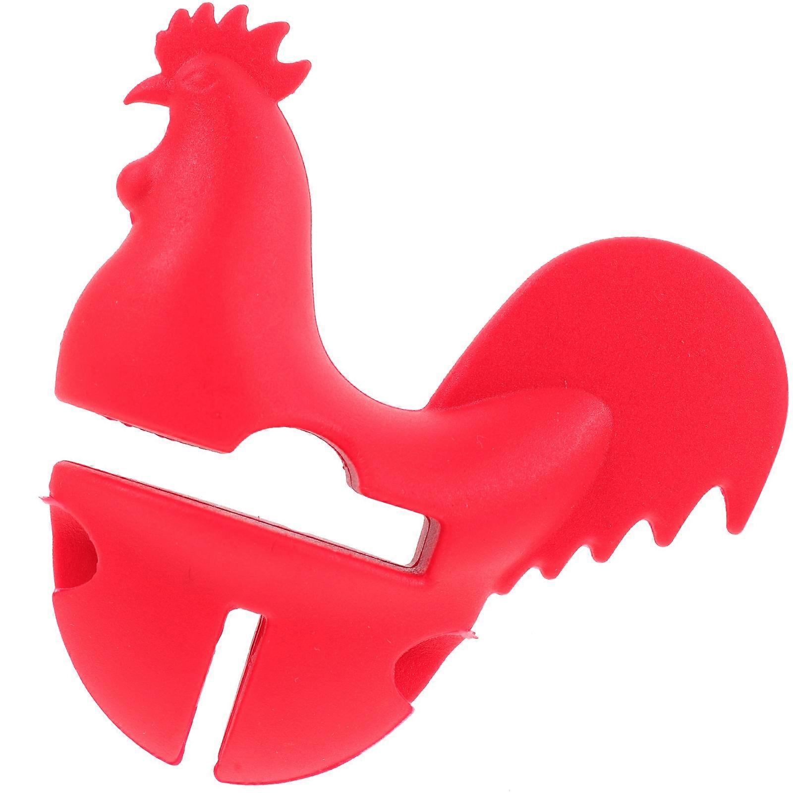 Red Silicone Boil Stopper with Rooster Design for Home Use Cartoon Spill-Proof Lifter 1 Piece