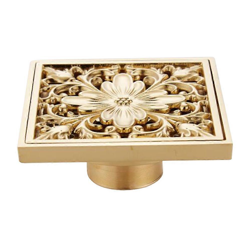 Odor-Proof Floor Drain Creative Retro Copper Strainer For Bathroom Use Golden X 10 X 6 Cm 1Set