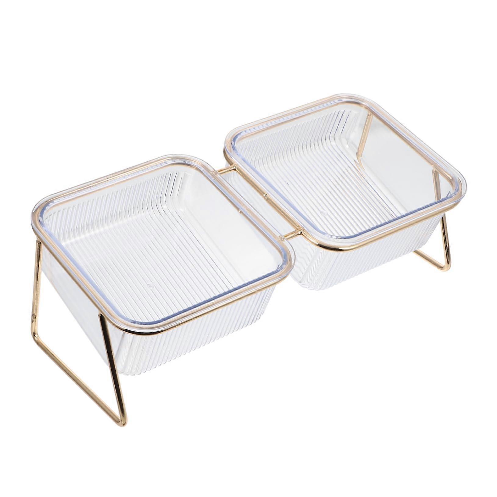 Elevated Cat Bowl With Puppy Plate Dog Food Container Adjustable Pet Feeder Water Bowl ABS Material 1 Set