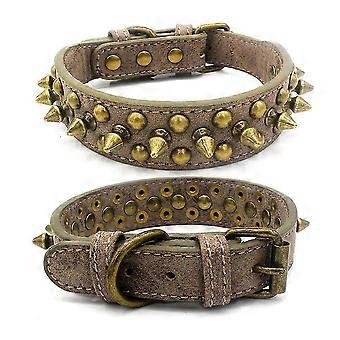 Anti-Bite PU Leather Dog Collar for Small, Medium & Large Dogs - Durable Pit Bull, Mastiff, Bully & Boxer Neckwear