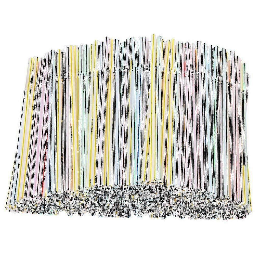 200pcs canudos de plástico multicolor cama listrada canudos descartáveis-yuhao