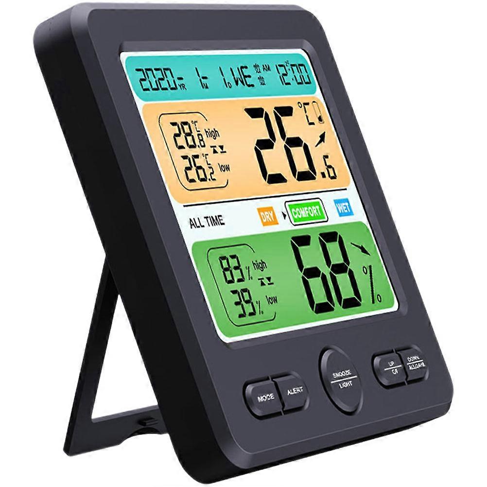 Room Temperature Gauge Hygrometer For Indoor Use High Accuracy And Good Stability In Black 1Set