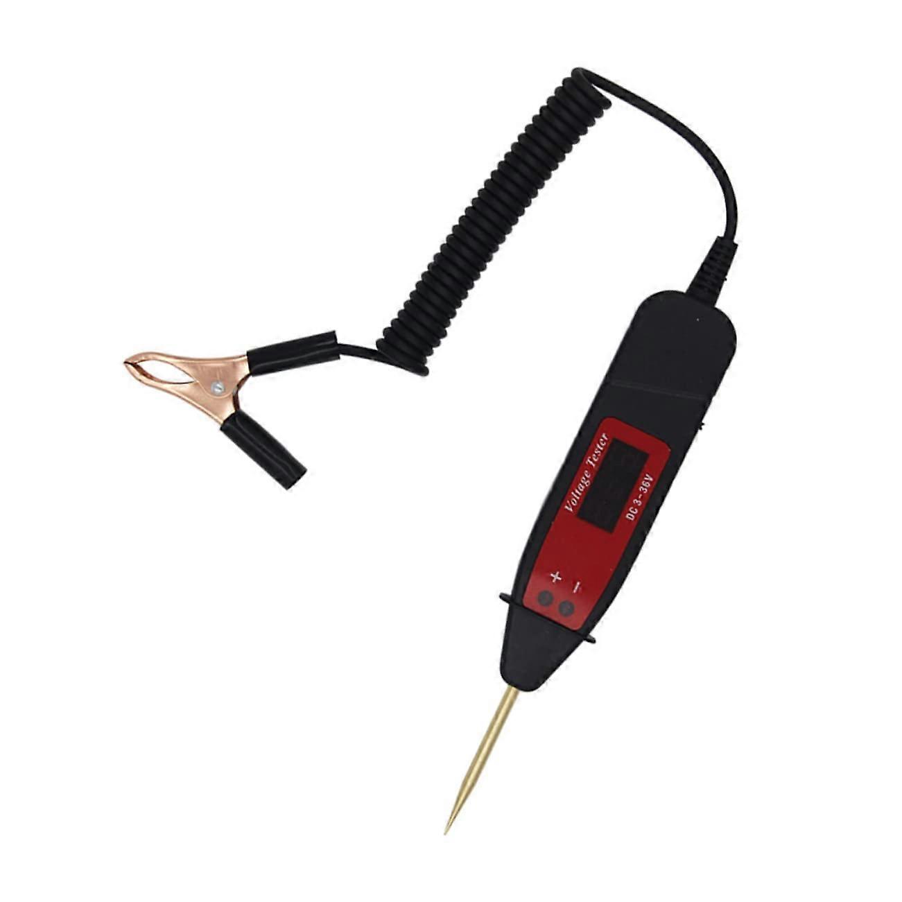 LCD Digital Circuit Tester Test Pen with LCD Display Lightweight Auto Voltage Tester for Automotive Household Use