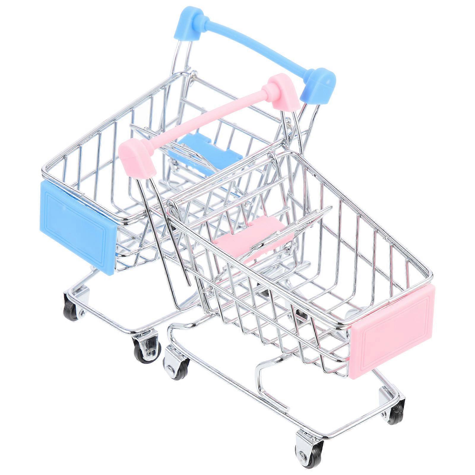Creative Mini Supermarket Handcart For Children Pretend Play 12X8.5X11.5CM Assorted Color Role Play 8Pack