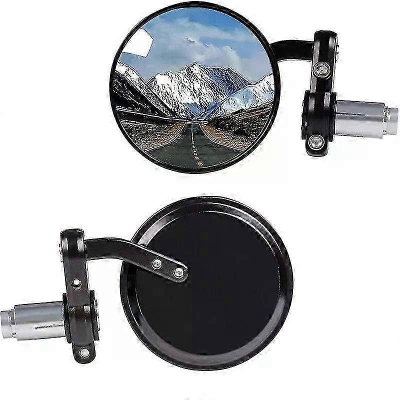 2pcs Black Handle 7/8 Bar End Motorcycle Rear View Side Mirror For Honda GROM MSX125 hwy