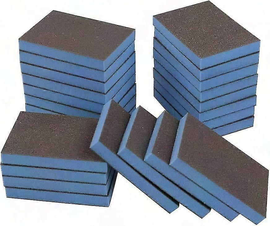 Wet & Dry Sanding Sponges, Fine Grit Sanding Blocks - Double Sided 80 Mesh K Card (220 Grit Equivalent) - Blue