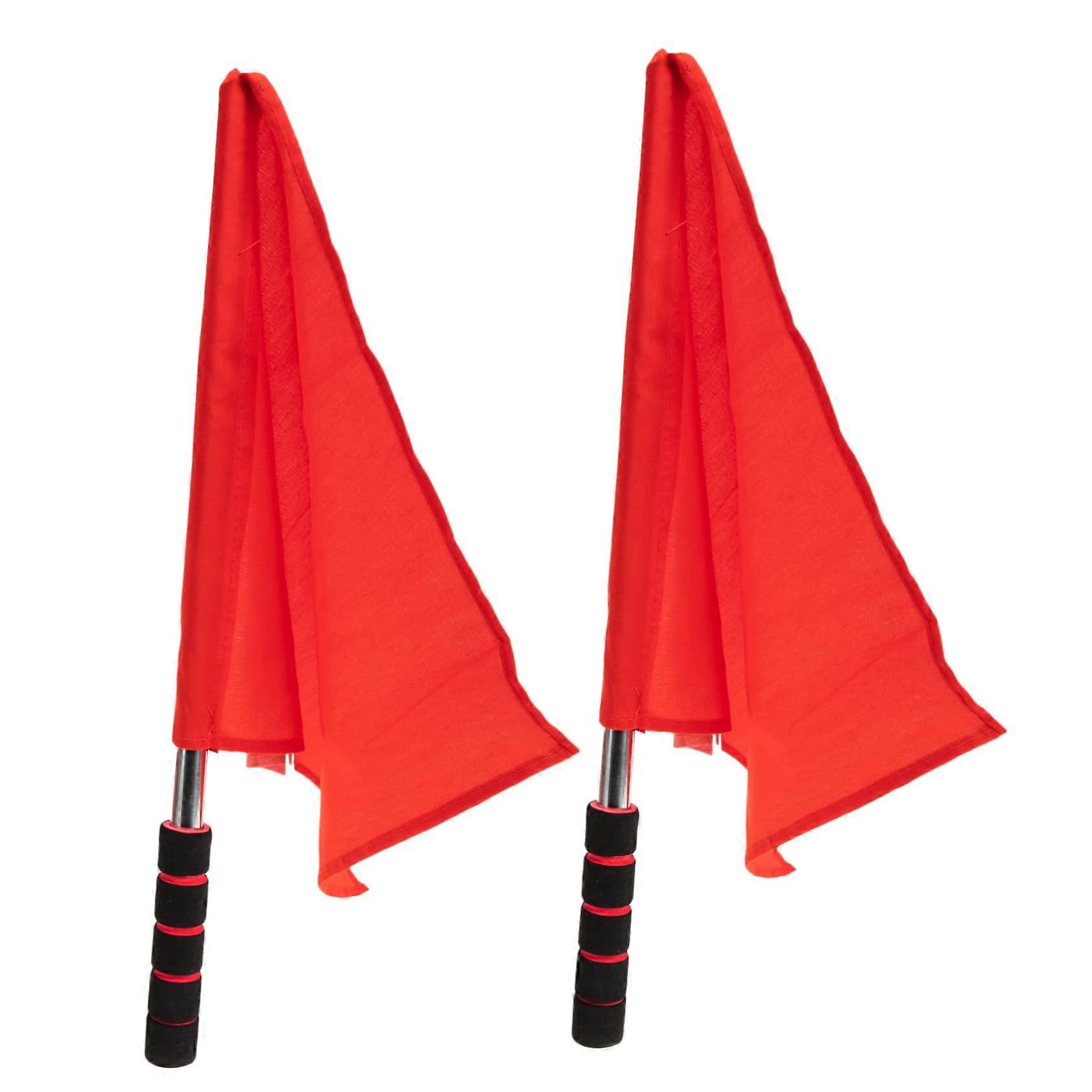 2Pcs Referee Flags Set  Visibility Hand Signal Flags for Sports Matches Commanding Traffic Warning Sturdy Material for Referees