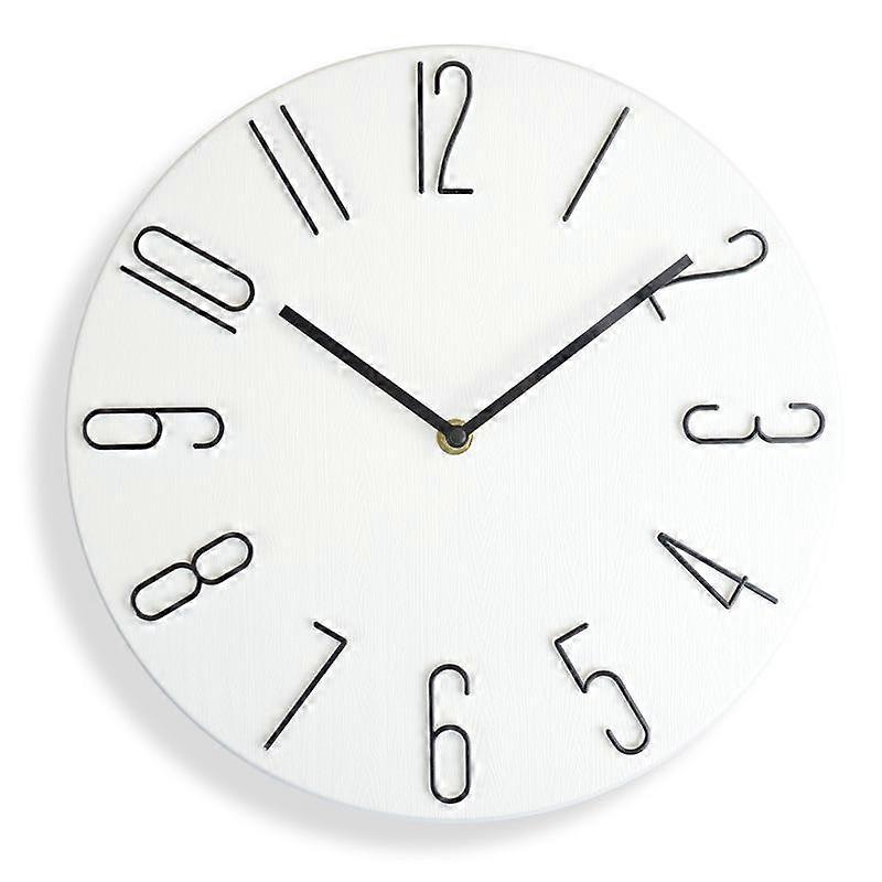 12 Inch Frameless Minimalist Wall Clock White