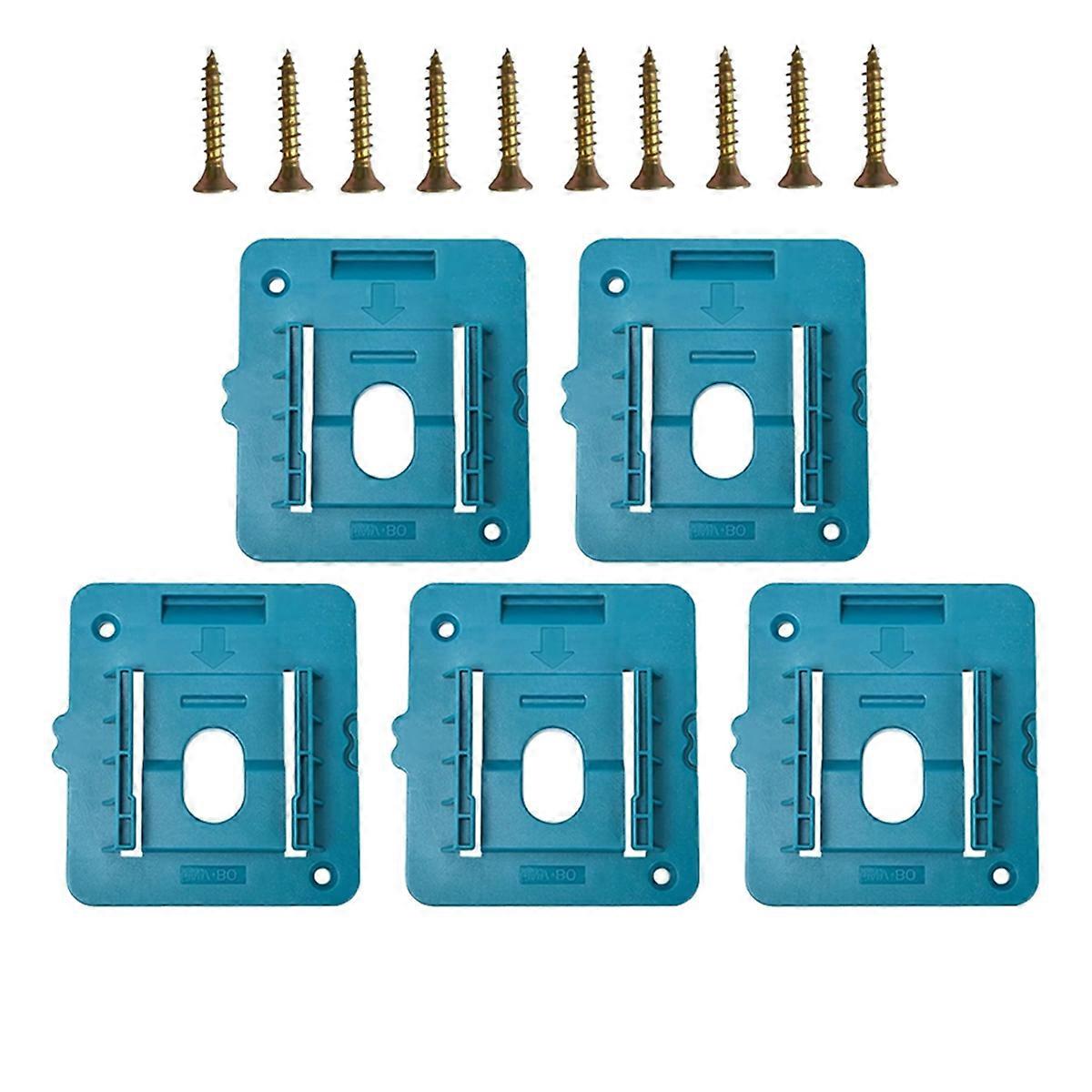 5 Pack Battery Holder Storage Rack Fit for 18V Li-Ion Battery Dock Mount Battery Base Wall Mount