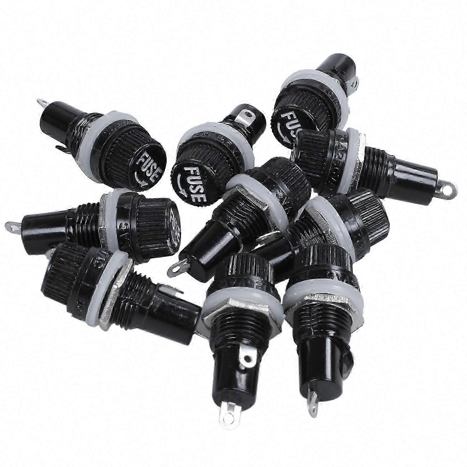 10Pcs 10A 250V 5x20mm Panel Mount Fuse Holder Socket for AC Power