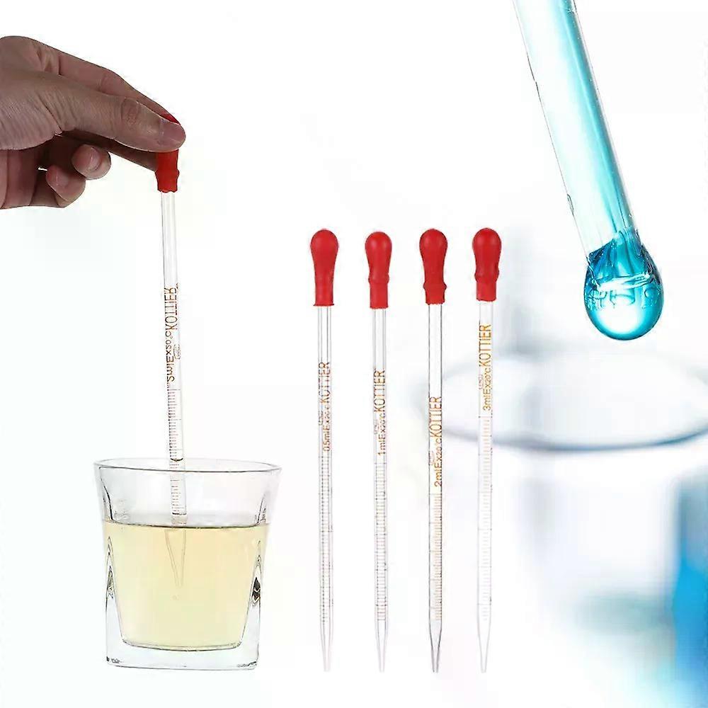 1Pc 05ml/1ml/2ml/3ml Glass Dropper With Scale Line Rubber Head Transparent Graduated Pipettes Test Tubes Liquid Transfer