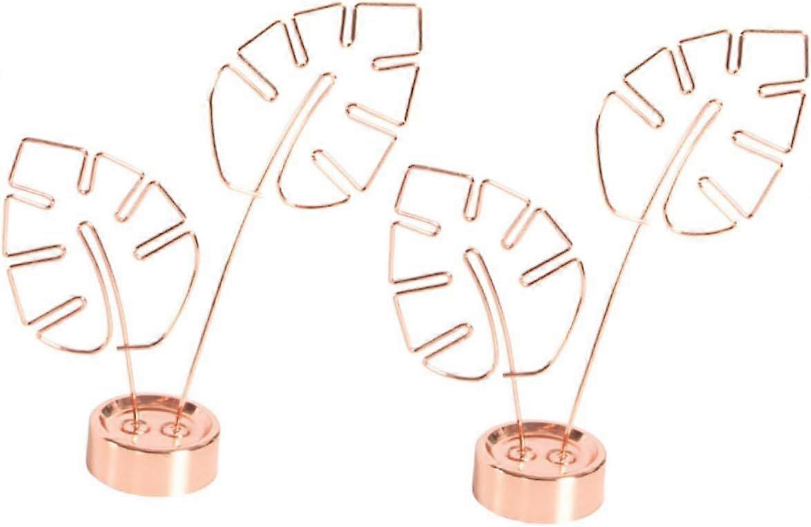 2Pcs Leaf Shaped Memo Clips Decorative Photo Holders for Desktop Multi Function