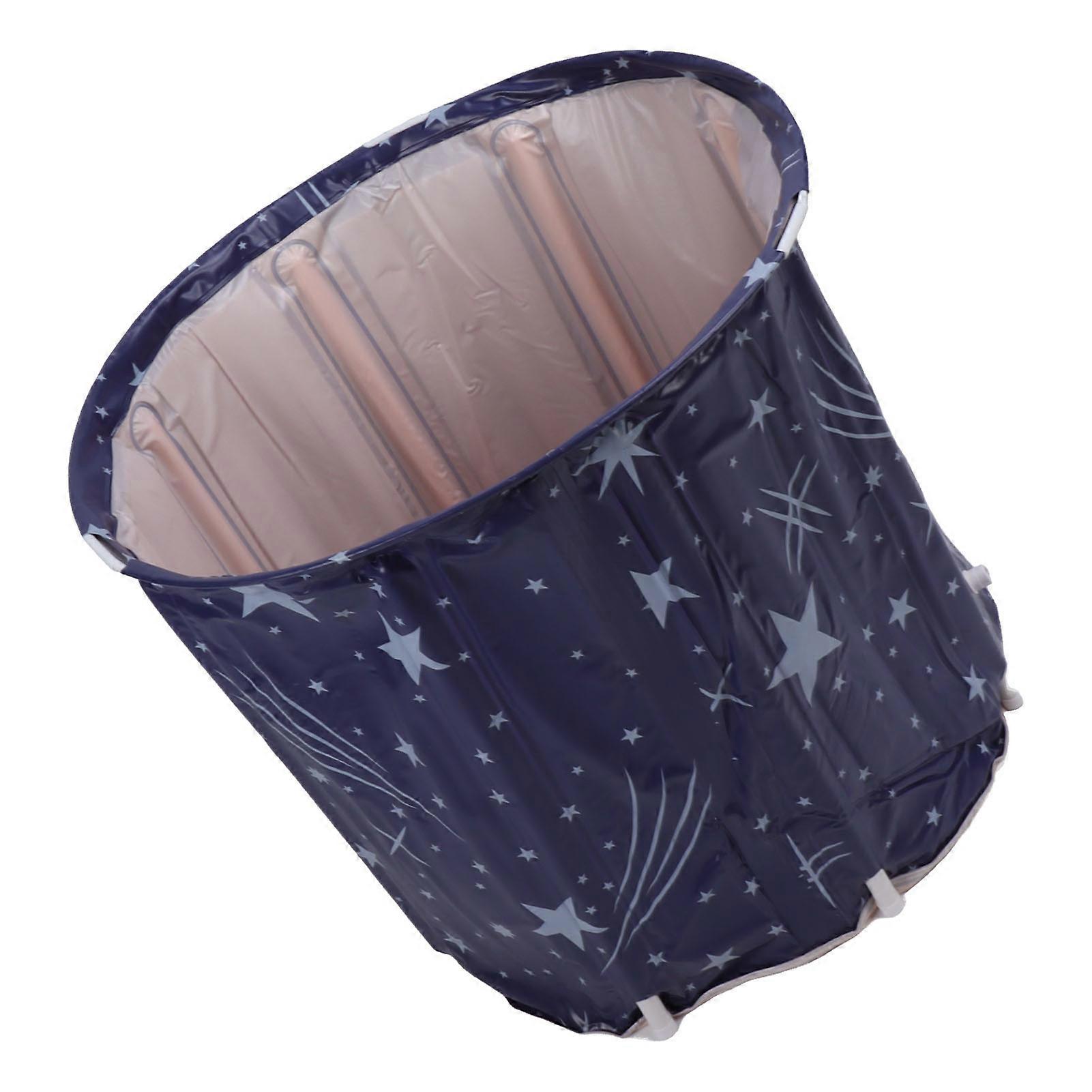 Portable Foldable Soaking Bath Tub 70x68cm Thick PVC Leak-Proof