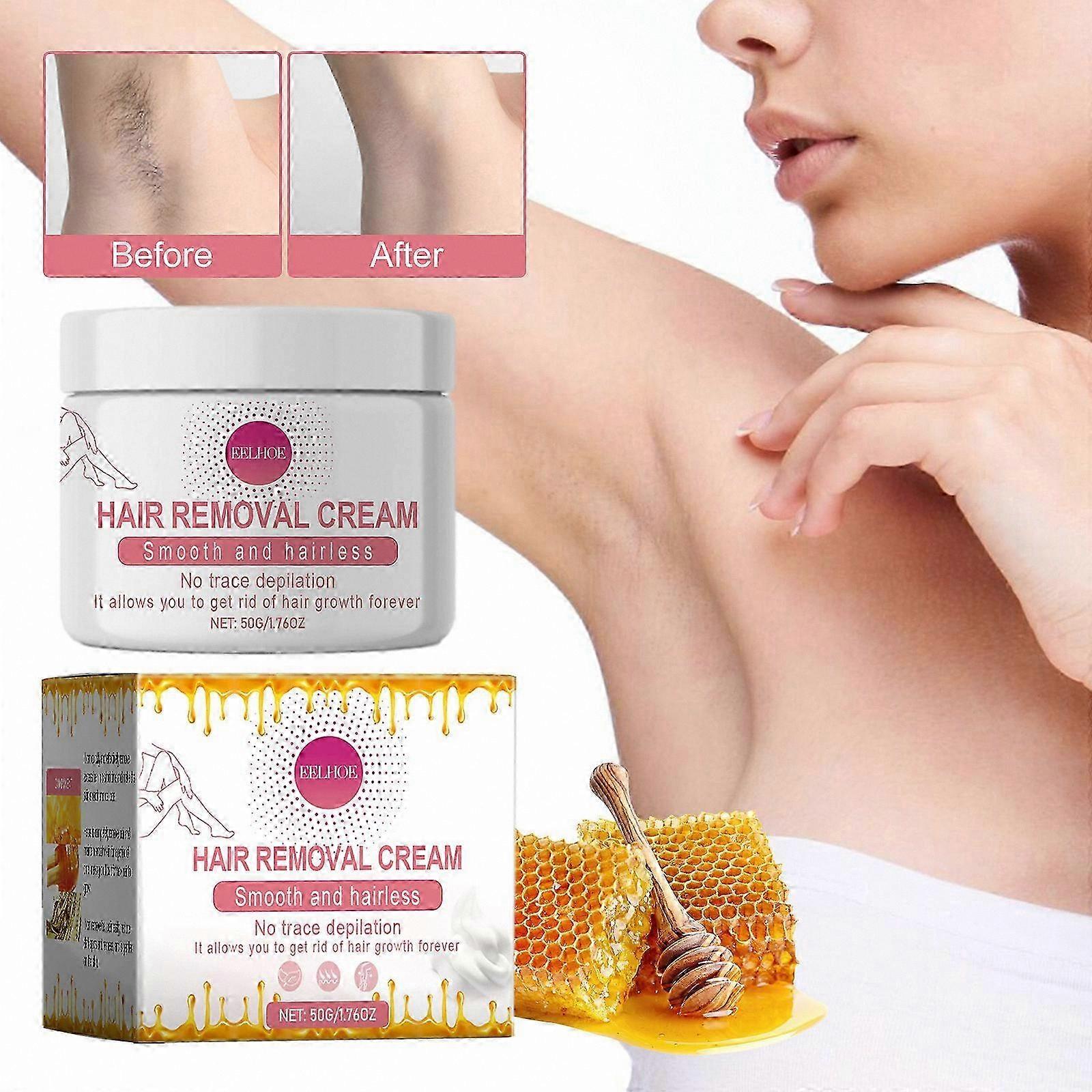 Natural Beeswax Formula Hair Removal Cream for Body, Gentle and Quick Solution for Men and Women