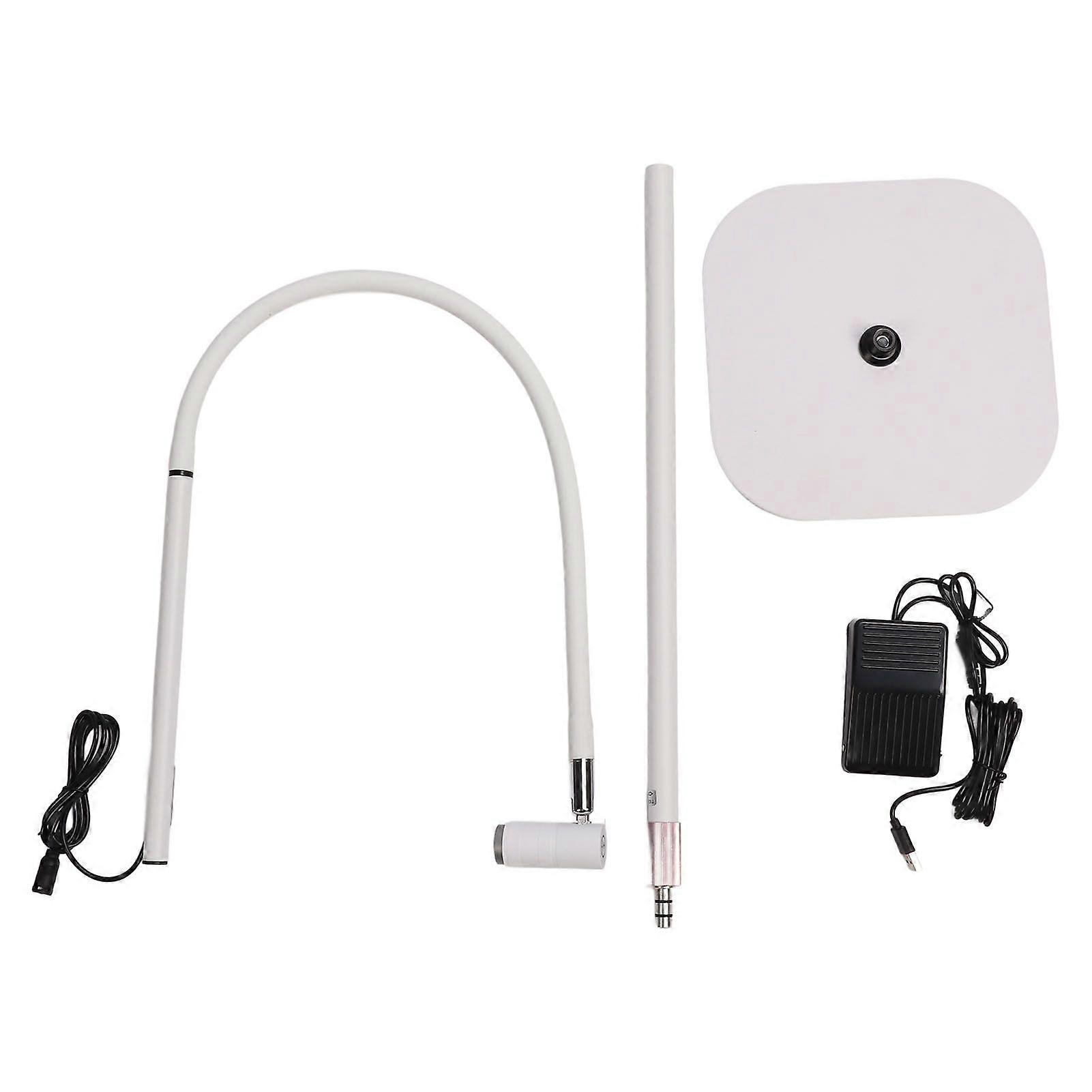 Eyelash Extension Glue Lamp 5 Brightness Adjust Height Flexible Gooseneck Lash Curing LED Light with Foot Pedal Control for Beauty Salon White