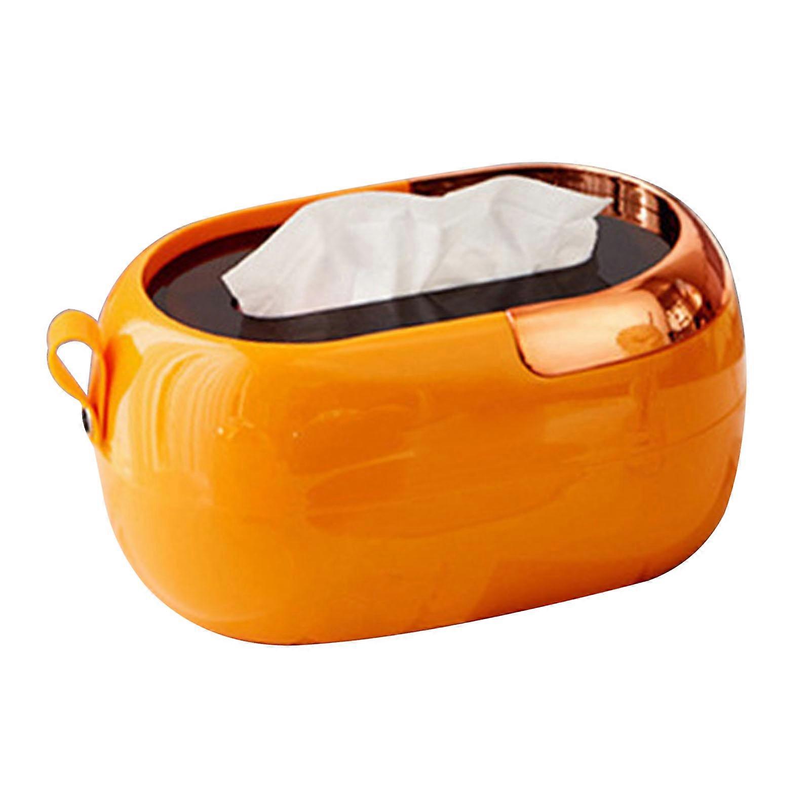 Wall-Mounted Large Capacity Orange Tissue Holder with Spring Lift
