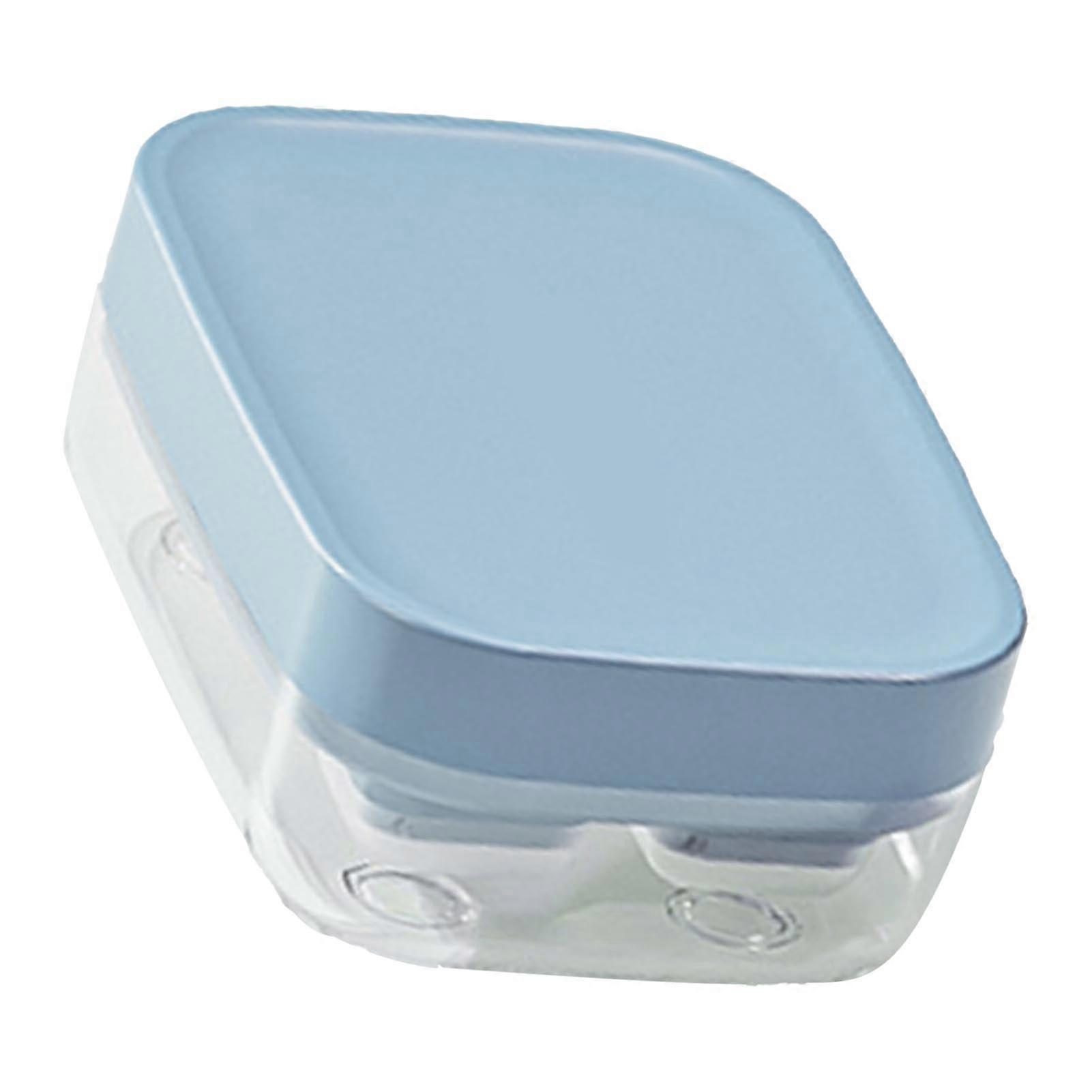 6 Compartment Mini Ice Tray Mold with Spill Proof Storage Box Blue