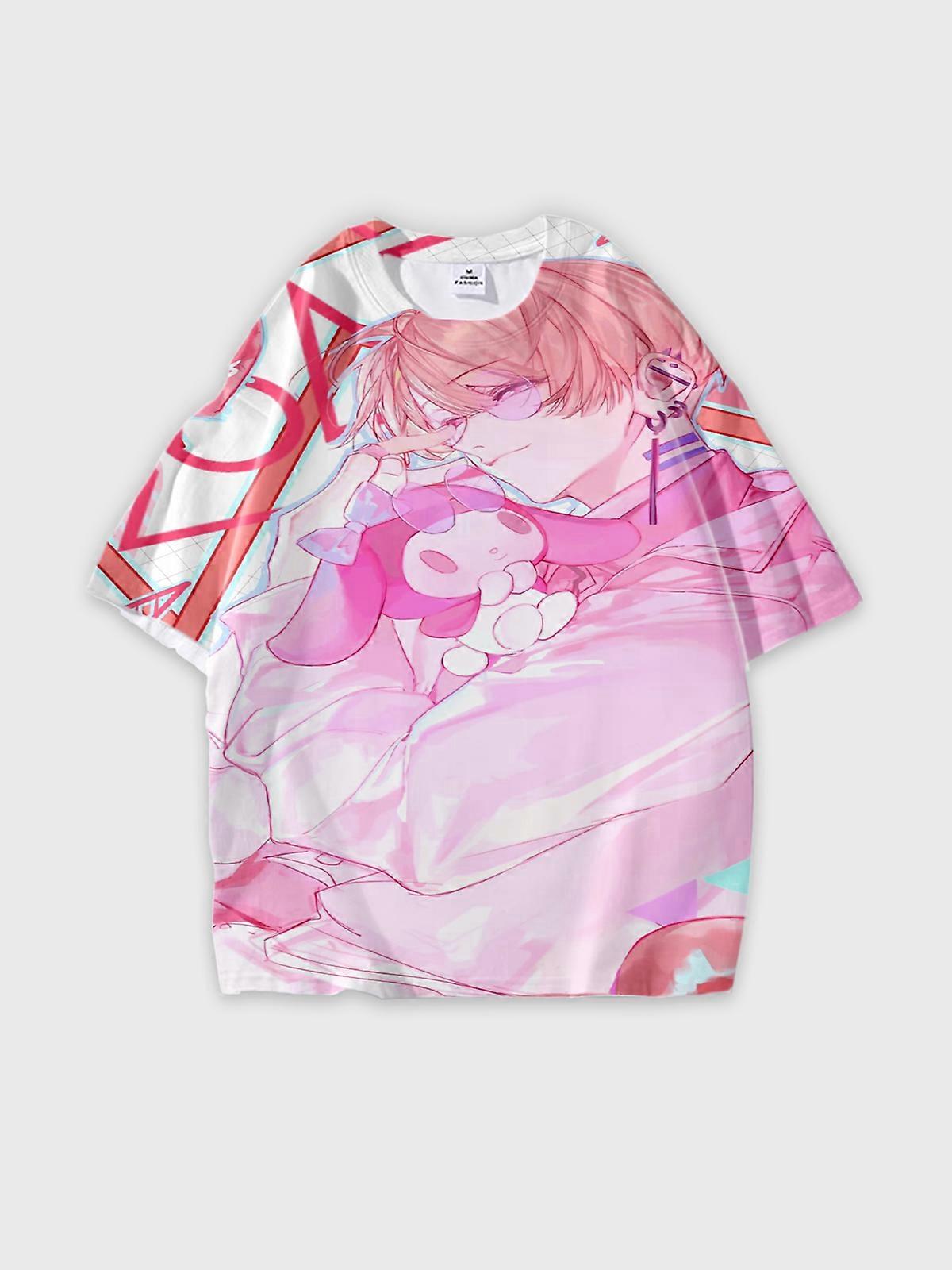 T-Shirt Round Neck, Loose Short Sleeve Paradox Live THE ANIMATION Graphic Tee, Unisex Summer Casual Top V26